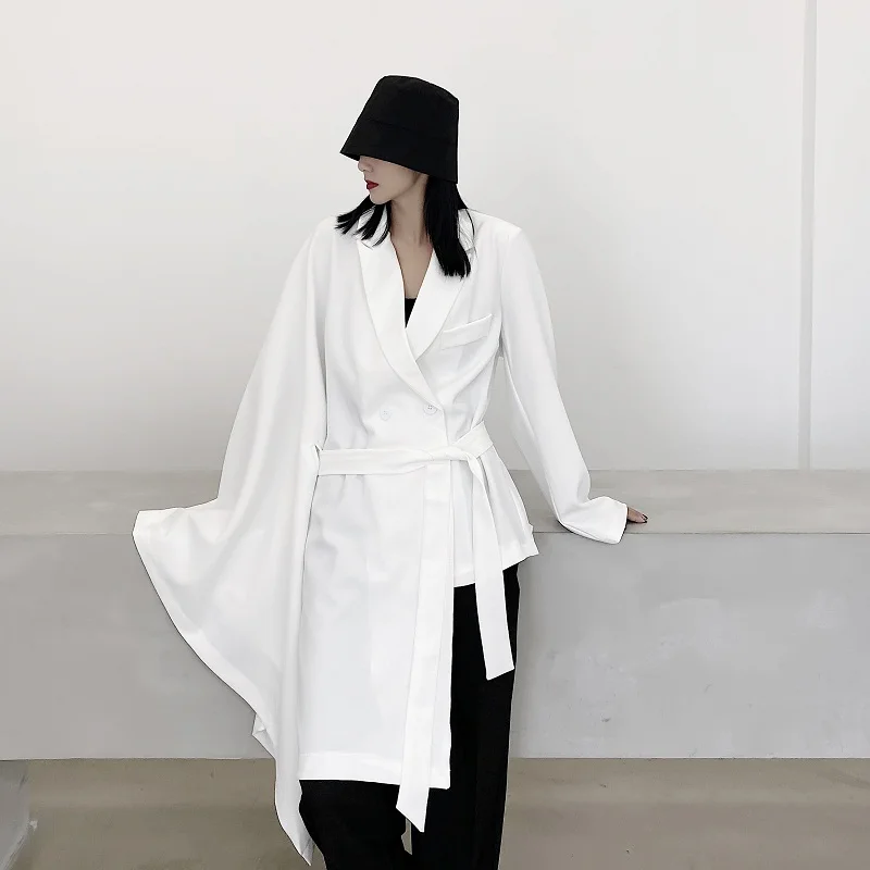 

Designer Original Fashion Show Blazers for Women 2020 Trends Irregular Hem Dress Suit Ladies Adjustable Waist Model Style Tuxedo