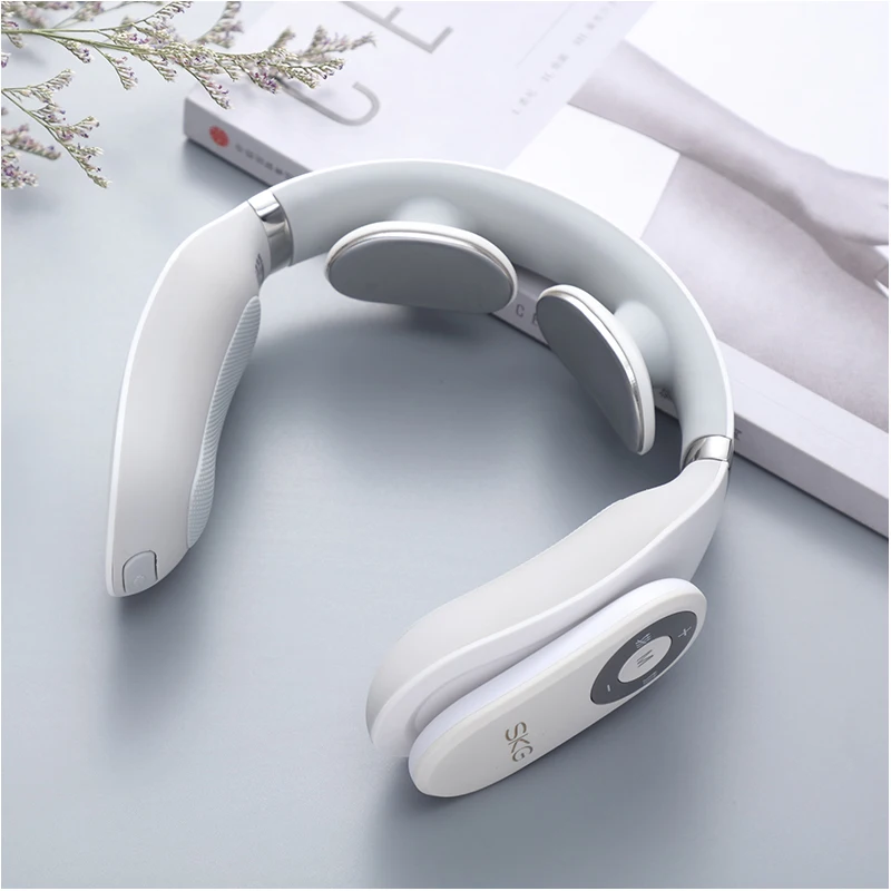SKG Massager For neck 4098 Remote Control Electric Pulse Smart Neck Massager Protector Cervical Pain Relief For Home Office