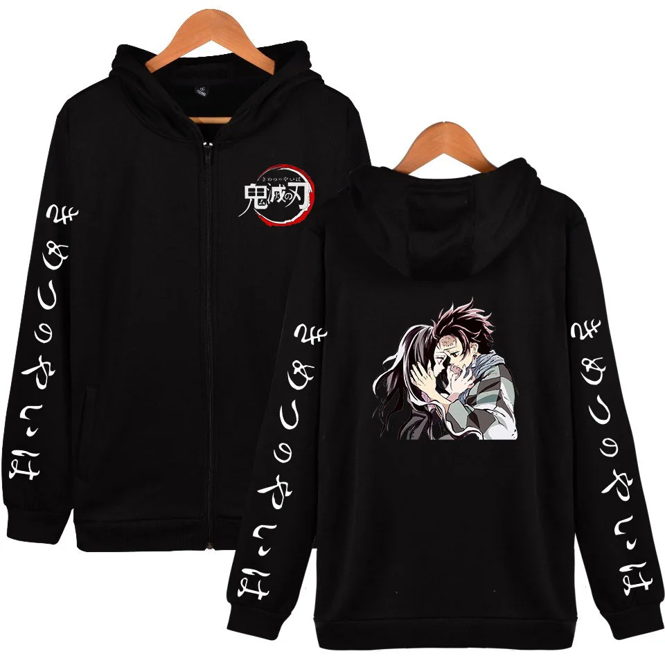 Demon Slayer: Kimetsu no Yaiba пальто на молнии с длинным рукавом куртка Аниме и куртки размера плюс толстовки и толстовки