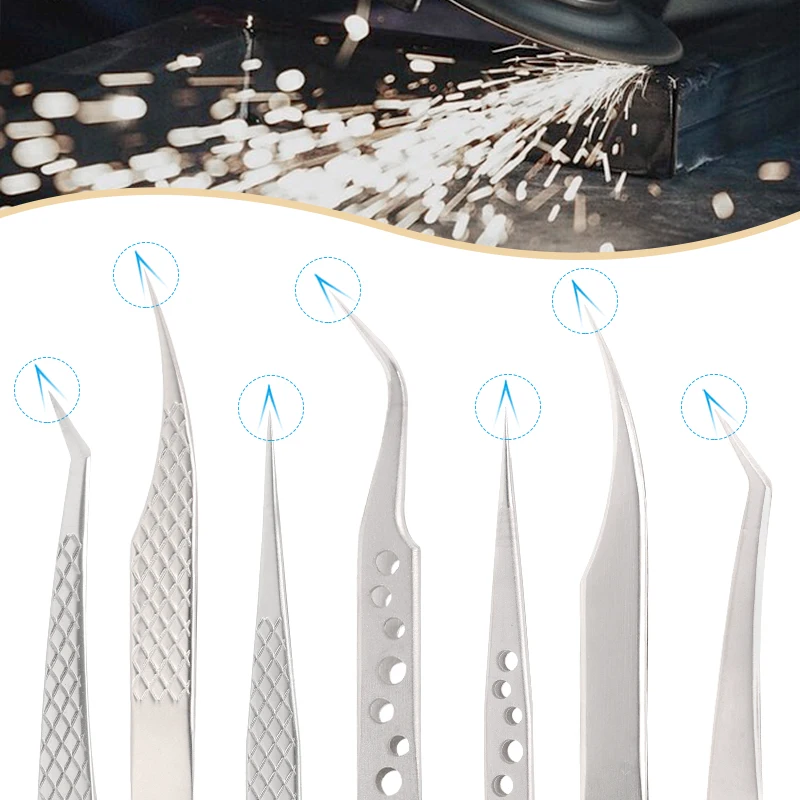 1pcs 전문 속눈썹 족집게 3D 볼륨 정전기 방지 속눈썹 연장 족집게 철강 속눈썹 우수한 폐쇄 메이크업 도구