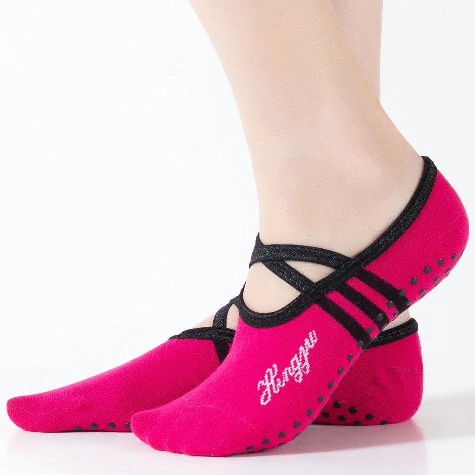1 Pair Sports Yoga Socks Slipper for Women Anti Slip Lady Damping Bandage Pilates Sock Ballet Heel Dance Protector