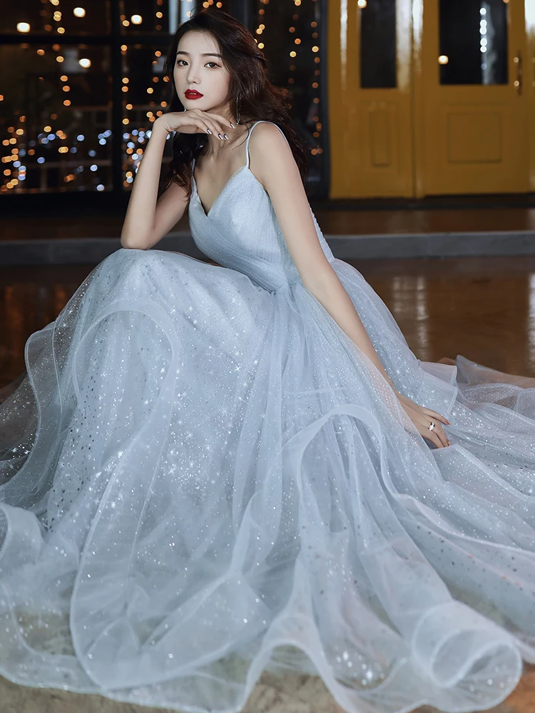 Vestidos De Gala, фатиновые платья для выпускного вечера со стразами, длинные,, блестящие, Vestido Formatura, вечерние платья с v-образным вырезом, Robe De Soiree