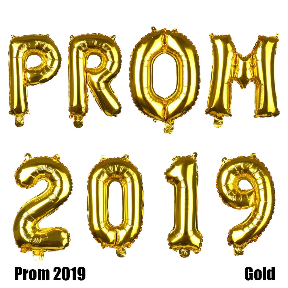Prom 2019 gold Воздушный шар для выпускного вечера класса надувные шары с буквами Выпускной студена школьного выпускного вечера вечерние декоративный реквизит - Цвет: Prom 2019 gold