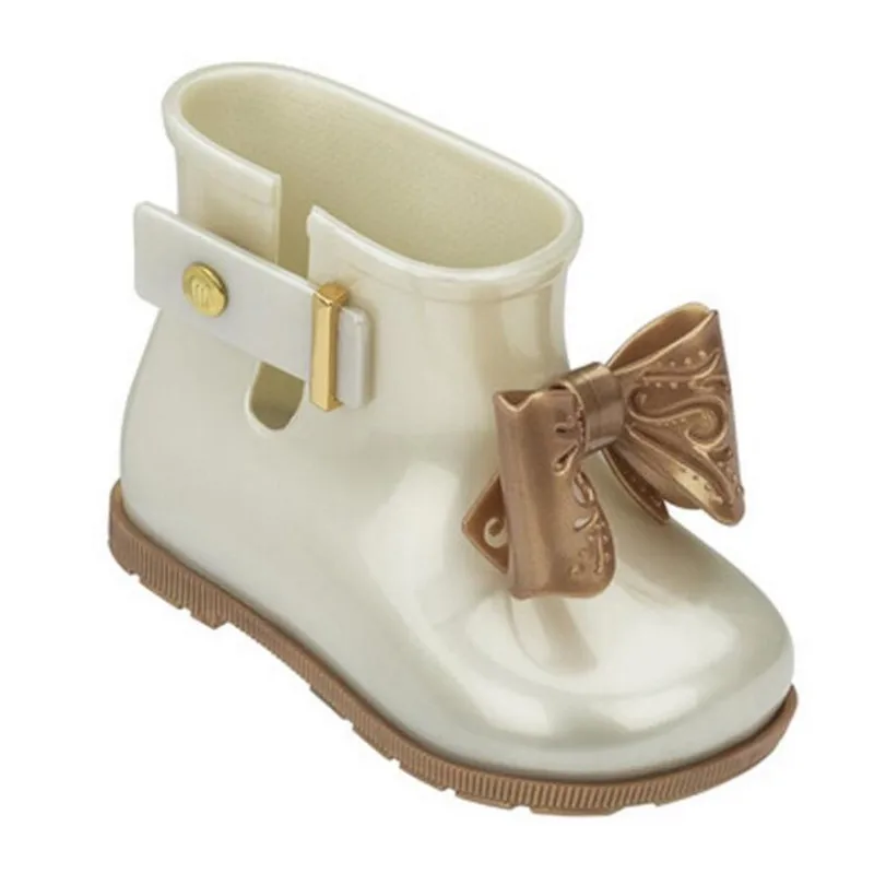 picture-2 Mini Melissa/детские резиновые сапоги для девочек; сандалии с бантом-бабочкой; Водонепроницаемая Обувь для мальчиков и девочек; нескользящие сандалии для девочек; ботинки для маленьких девочек - Цвет: picture-2