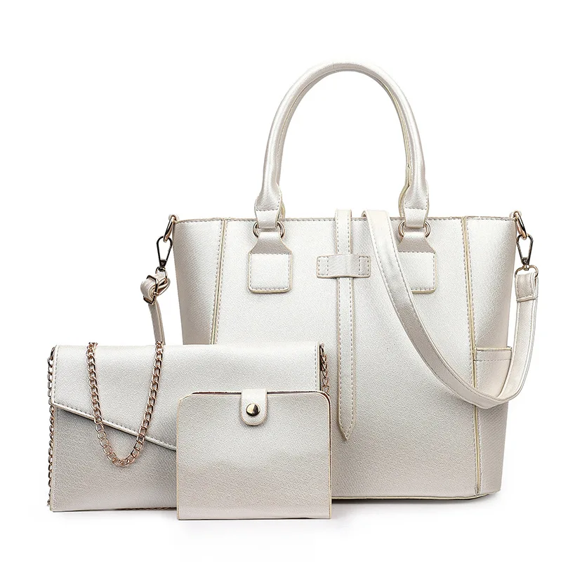 

2019 Europe And America Fashion Classic Toothpick Pattern Different Size Bags Pumping Shoulder Bag/ Hand Bag Oblique Three-piece