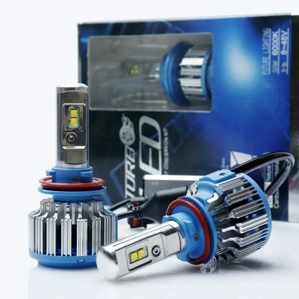 Mgtv Light 2 шт. T1 светодиодный автомобилей головной светильник 70 Вт 7200LM 6000K H4 H1 H3 Автомобильные фары H7 светодиодный H11 880/881/H27 9005 HB3 9006 HB4 9007 HB5 Li ion аккумулятор