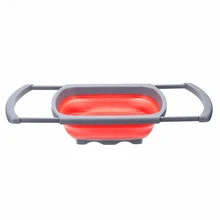 New Kitchen Collapsible Colander Over The Sink Strainer With Steady Base For Standing 6-quart Capacity Dishwasher-Safe