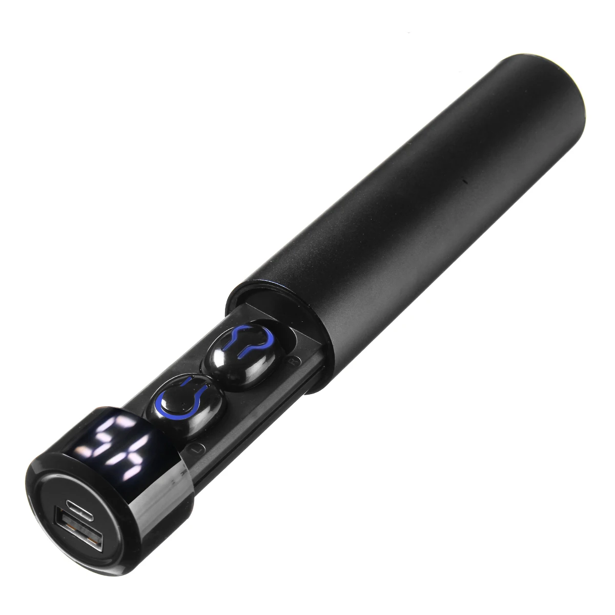 Q19 TWS Wireless bluetooth 5.0 Earbuds LED Display Screen Waterproof bluetooth Earphones With Large Capacity Charging Box - Цвет: Черный