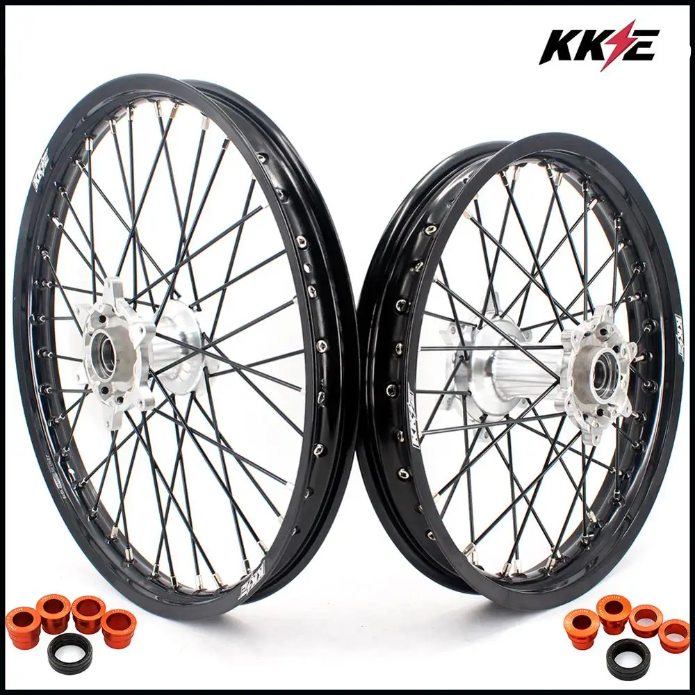 KKE 21 &quot19&quot MX литейные колеса Набор для SX SXF XCW EXC XCF XC 125 250 350 450 505 03 2021 серебро
