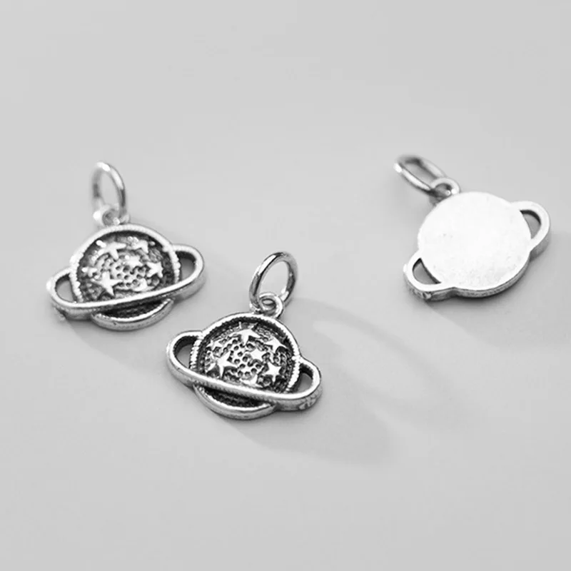 925 Sterling Silver Personality Happy Planet Decoration Charms Manual Hancraft Ornament Fine SIlver Pendant DIY Jewelry Making | Украшения