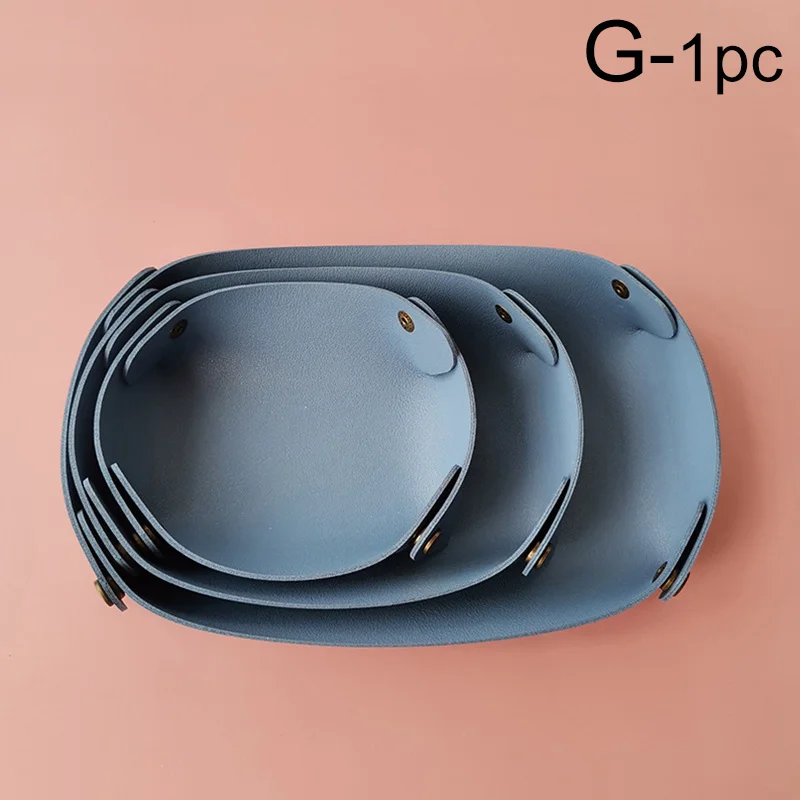 HA10279-Plateau De Rangement En Cuir. Clé D'entrée. Pour Collation De