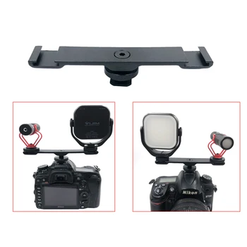 

Ulanzi PT-2 Double Mount Extension Bar Dual Bracket 1/4" Thread for DSLR Camera Smartphone Microphone LED Light Hot Shoe