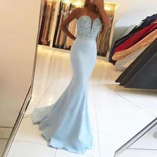 Дизайн милое платье Русалка для выпускного вечера Роскошные Кристаллы Бисероплетение Формальное вечернее платье с длинным сексуальное вечернее платье