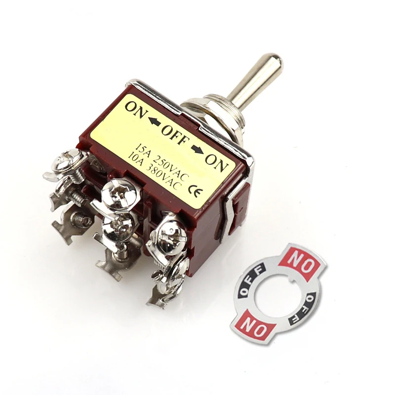 

1PCS Toggle Switch E-TEN303 ON-OFF-ON 9PIN 10A 380V Toggle SW power switch brown