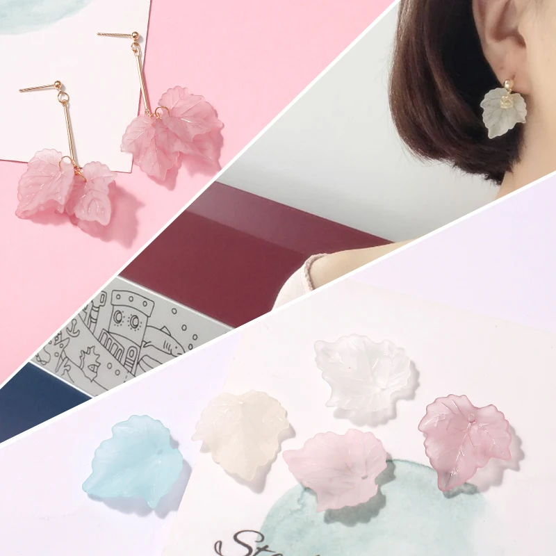 

10pcs Imitation leaf jewelry pendant necklace DIY earring pendientes production earring clip material accessories Pendant base