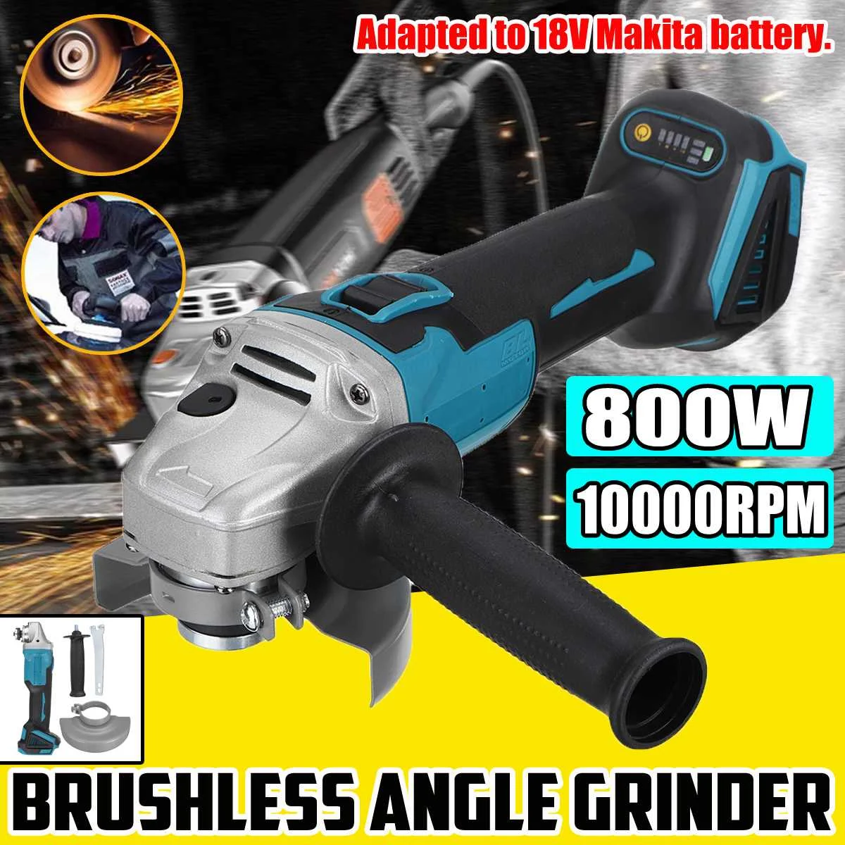 125mm4SpeedBrushlessElectricAngleGrinderGrindingMachine