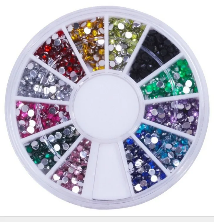 Маникюр 12 цветов искусственный алмазный диск акриловая коробка для ювелирных изделий с алмазами твердый переплет DIY наклейки Лак для ногтей алмазный плоский мобильный телефон
