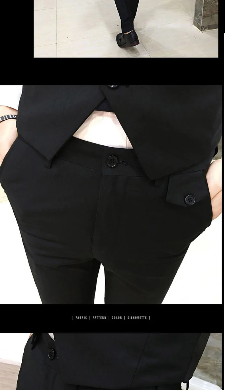 seasons slim trousers men's business dress professional dress feet pants men's solid color wild business casual suit pants