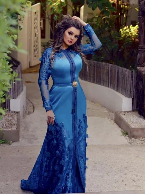 blue caftan dress