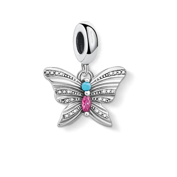 

925 Sterling Silver Butterfly Pendant Charm for Original Silver Bracele and Necklace Women New Artistically Designed DIY Jewelry