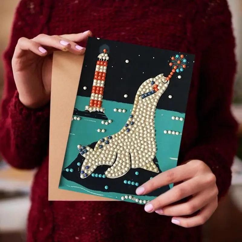 4 шт. 5D DIY сверла алмазная живопись поздравительные открытки с днем рождения мозаичные открытки вечерние подарочные украшения для вечеринки вышивка ремесло