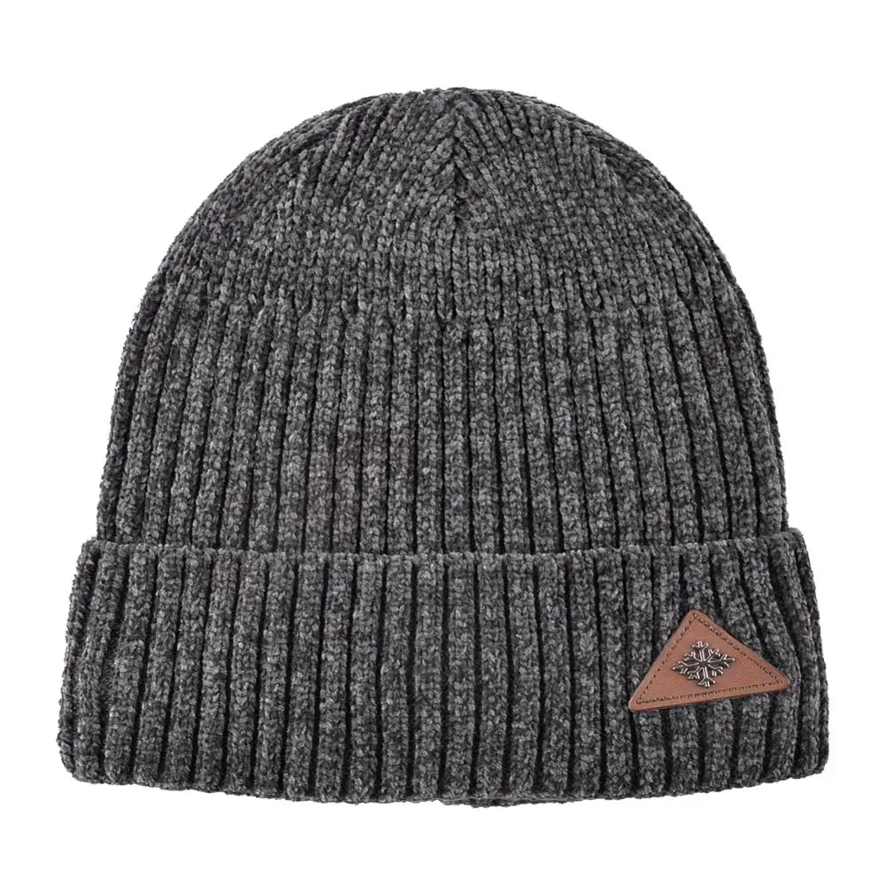 Gray Hat Вязаные шапочки Skullies, мужские зимние толстые вязаные однотонные шапки и шарф, комплекты для мужчин, для улицы, Россия, зимние шапочки, теплый лыжный комплект - Цвет: Gray Hat
