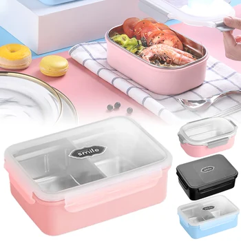 

Microwave Lunch Box Wheat Straw Dinnerware Food Storage Container Children Kids School Office Portable Bento Box Lunch Bag