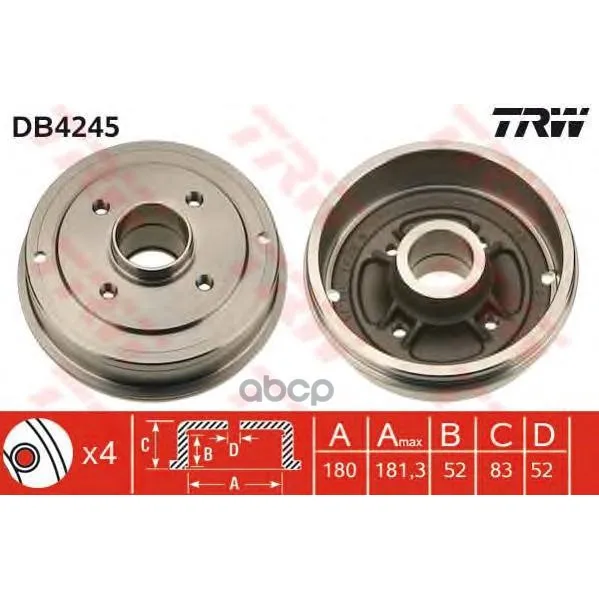 Барабан Тормозной Renault Clio Symbol-Abs Db4245 TRW/Lucas арт. DB4245