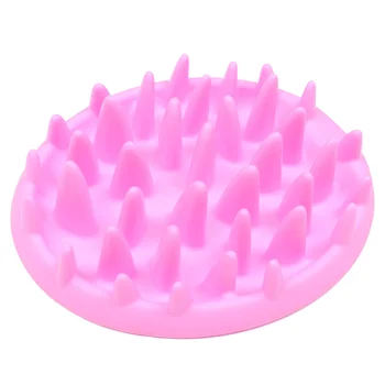 

1pc Silicone Pet Feeding Bowls Dog Cat Food Feeder Pet Slowly Foof Bowl for Cat Dog Pets (Pink)