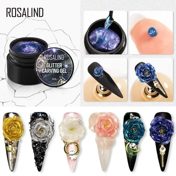

ROSALIND Glitter Carving Gel Nail Polish For Nail Art Semi Permanent Soak Off Manicure Nail UV LED Hybrid Varnishes Carving Gel