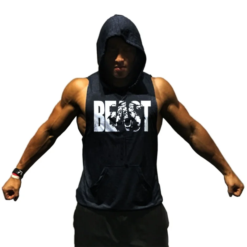 Bodybuilding Tank Top Men | Beast Gym Hoodie Men | Bodybuilding Hoodie |  Gym Men Tank Top - Tank Tops - Aliexpress