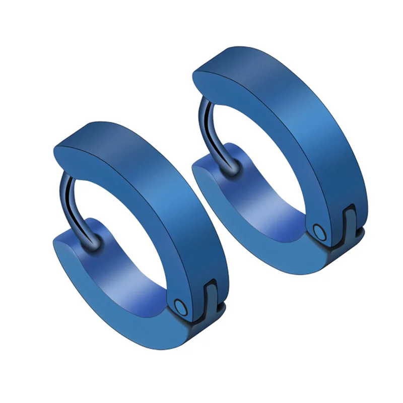 1 пара сережек гвоздиков для мужчин и женщин глянцевые серьги Huggie из нержавеющей