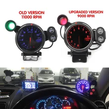 Nova versão atualizada 9000 RPM 11000 RPM 80mm LED tacômetro tacômetro instrumento reformado com lâmpada de alarme de carro de corrida