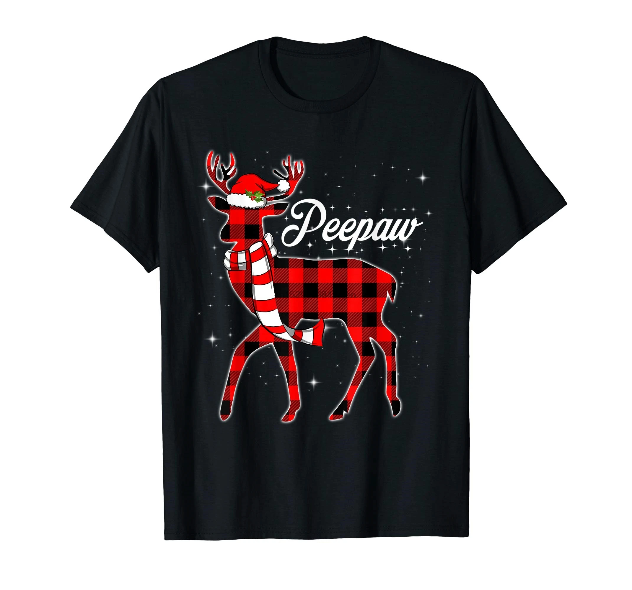 Peepaw олень клетчатая Пижама рубашка семья Рождество футболка-Мужская