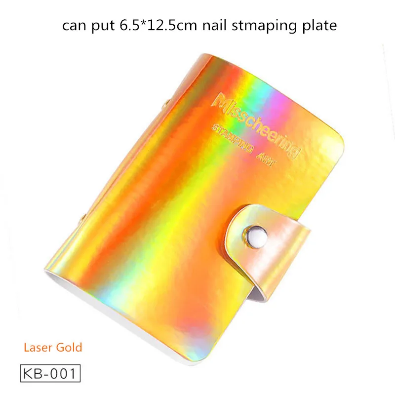 lasergold 20Slots Nail Art Stamping Plate Case Holder Fashion Nail Stamp Template Holder Album Storage For Dia 6.5cm*12.5/6cm*12cm Stencil - Цвет: lasergold