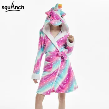 

Unicorn Bathrobe Animals Panda Robe Cartoon Pegasus Coat Rainbow blue pink Bath Robe Pajama Kigurumis Women Adult