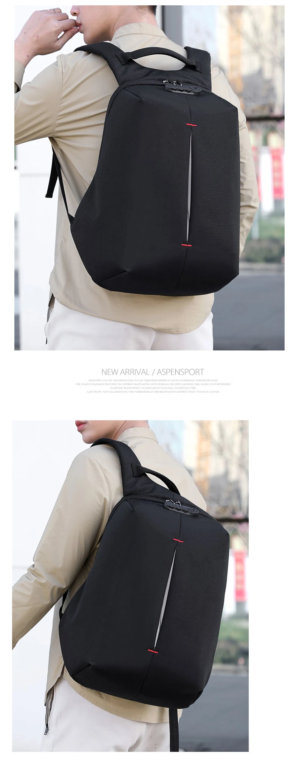 Laptop Backpack 15.6 Inch Notebook Back Pack Anti Theft Business Men Travel Bags Waterproof Male USB Charging Student Bagpack (10)