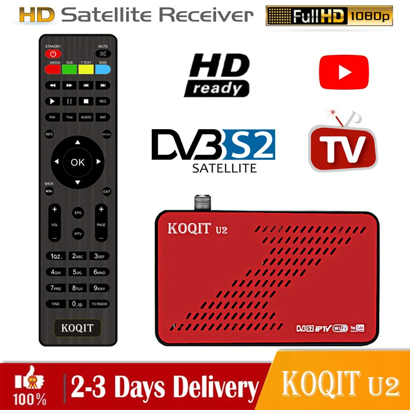 Koqit u2 H.264 DVB S2 satellite tv Receiver Satellite Finder DVB-S2 Tuner Tv internet iPTV Decoder CA Sat Auto Biss wifi Youtube