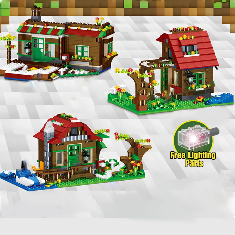 New Arrival My World Forest Courtyard Building Blocks with Small Figures Lighting Effect Bricks Toys Kids Holiday Christmas Gift New Arrival My World Forest Courtyard Building Blocks with Small Figures Lighting Effect Bricks Toys Kids Holiday Christmas Gift