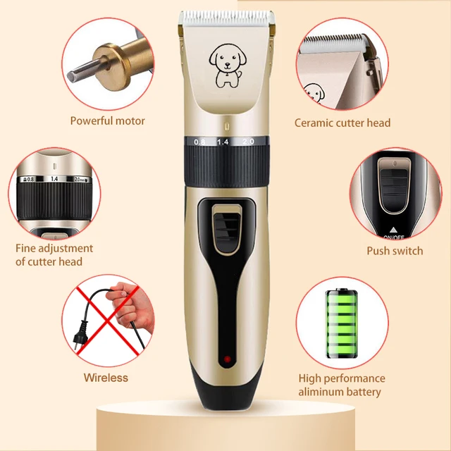Dog Clipper Dog Hair Clippers Grooming  (Pet/Cat/Dog/Rabbit) haircut Trimmer Shaver Set Pets cordless Rechargeable Professional 2