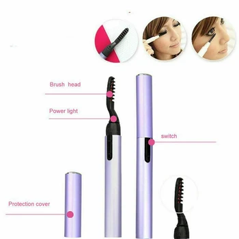 

Portable Electric Makeup Eyelash Curler Pen Heated Long Lasting Eye lashes Beauty Makeup Cosmetic Tools Brand New Eyelash Brush