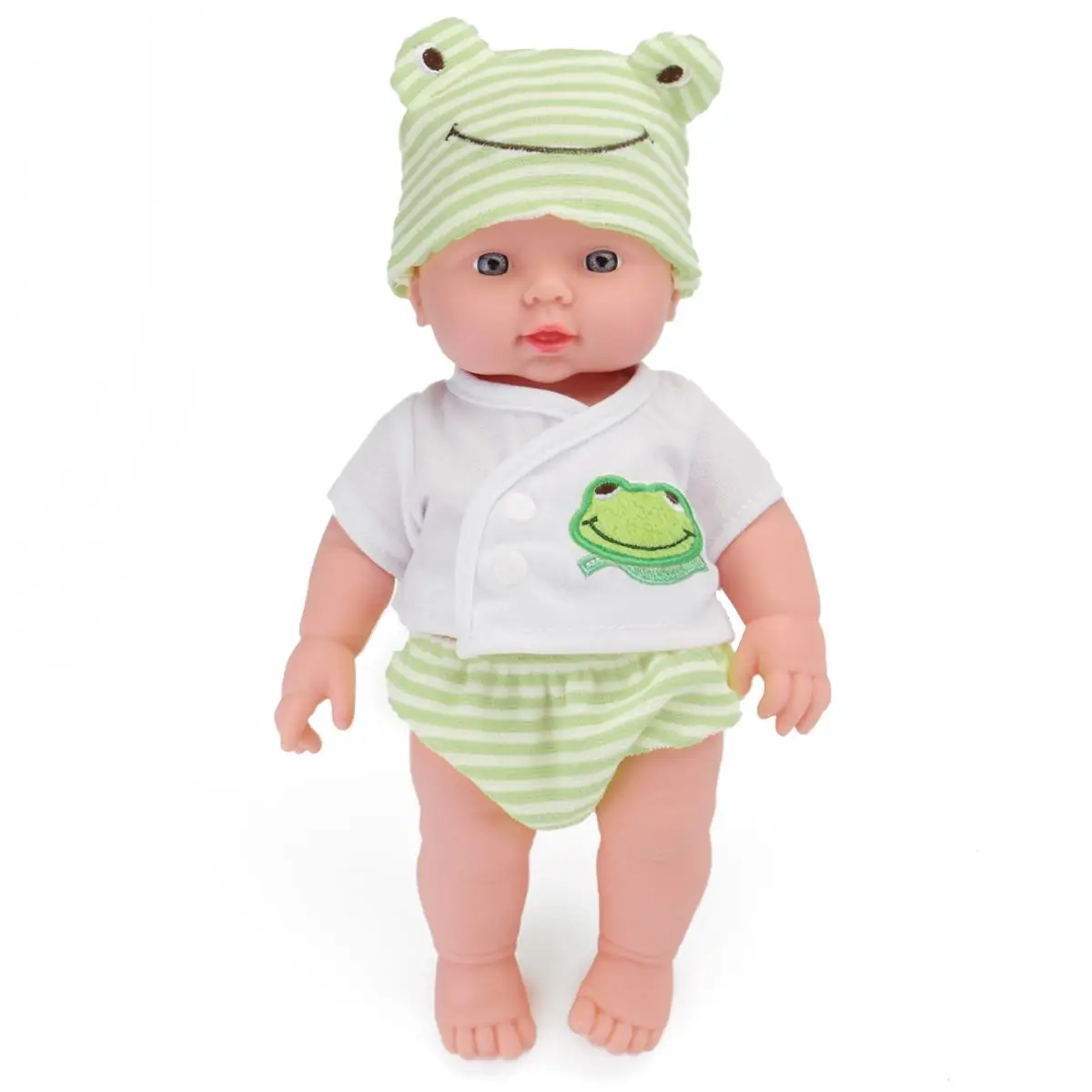 Reborn Baby Кукла Пупс игрушки для детей 30 см виниловые Силиконовые Реалистичные мини куклы реалистичные Playmate с 4 звуками - Цвет: Зеленый