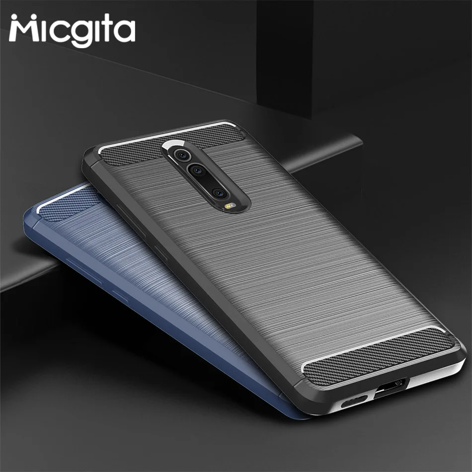 Micgita силиконовый чехол для Xiaomi Redmi K20 Pro углеродное волокно кисть бизнес ТПУ Чехол |