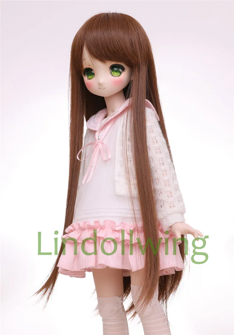 1/3 BJD парик Pullip Dal DD SD LUT Dollfie кукла парик высокотемпературные волосы 8-9 дюймов длинный парик коричневые волосы