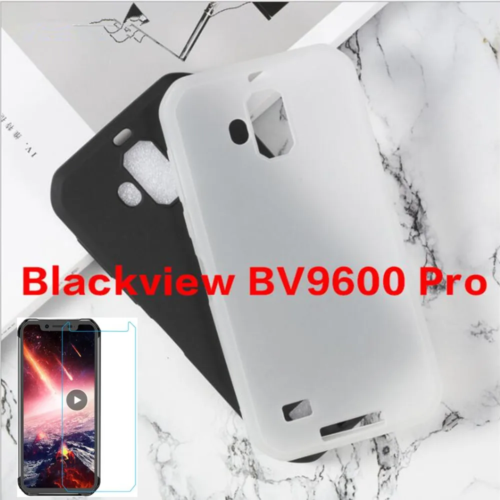 0,3 мм 2.5D протектор экрана из закаленного стекла для Blackview BV9600 Pro матовая черная Задняя накладка чехла из ТПУ для Blackview BV9600 Pro