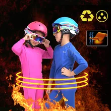 Зимний детский комплект термобелья для катания на лыжах, Быстросохнущий дышащий Теплый детский комплект спортивного нижнего белья для катания на сноуборде, лыжах, спортивный костюм