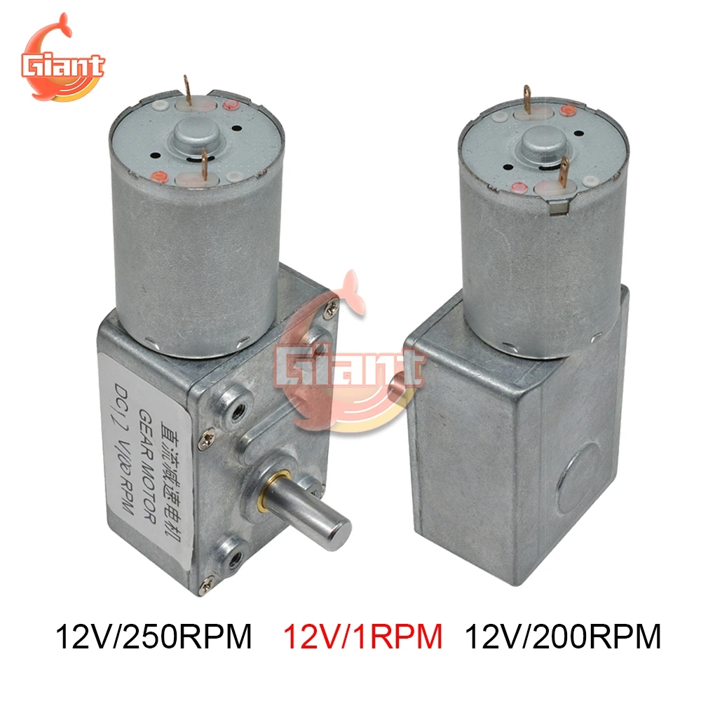 Motoriduttore A Vite Senza Fine 12V CC Con Autobloccante - Alta Coppia, Reversibile, 66 Giri/min - Per Progetti Fai Da Te - 2