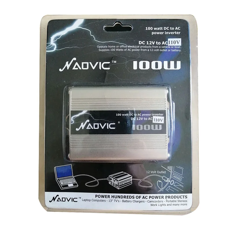 100W Car POWER INVERTER DC 12V TO AC 110V 60HZ WITH 5V 1A USB
