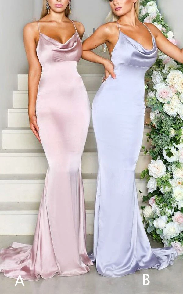 Vestido Madrinha Русалка платья невесты длинные атласное свадебное платье для гостей Спагетти ремни спинки vestido de festa