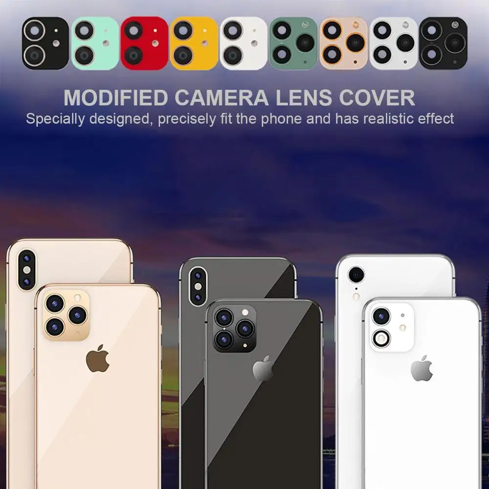 Новая Модифицированная крышка объектива камеры для iphone Xr вторая замена на iphone 11 металлическая наклейка Модифицированная Защитная крышка камеры